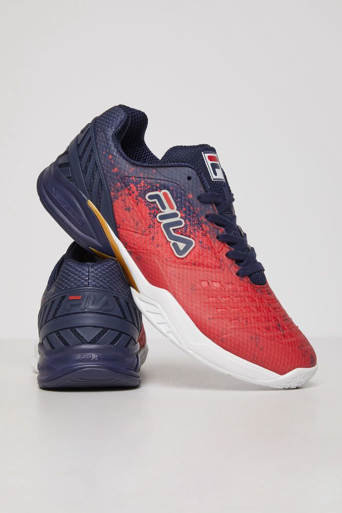 Fila Axilus 2 Energized Navy/Red Tennis Shoes Mens - NZ 09258-PTCH